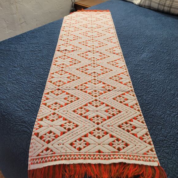 Handmade Multicolor Table Bed Console Dresser Runner Embroidery Geometric Linens - Picture 2 of 4